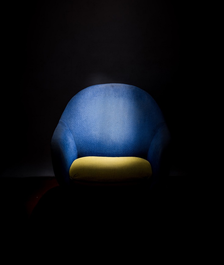 Blue and yellow chair