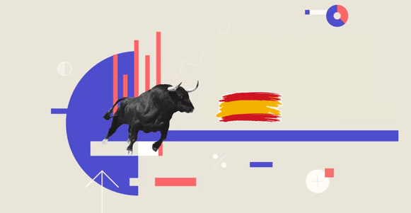 imagen de un toro con la bandera española
