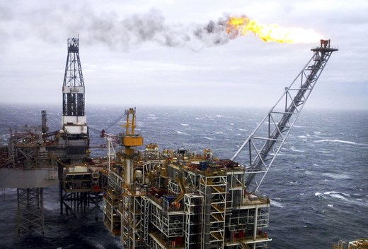 Oil rig in the ocean